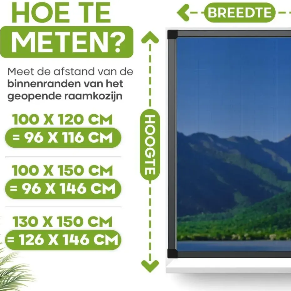 O'DADDY Raamhor - 130x150 cm - Aanpasbaar Vliegengaas