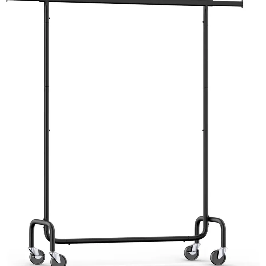 O’DADDY® Zwart Kledingrek - Verstelbaar & Stabiel tot 130kg - 4 Grote Wielen