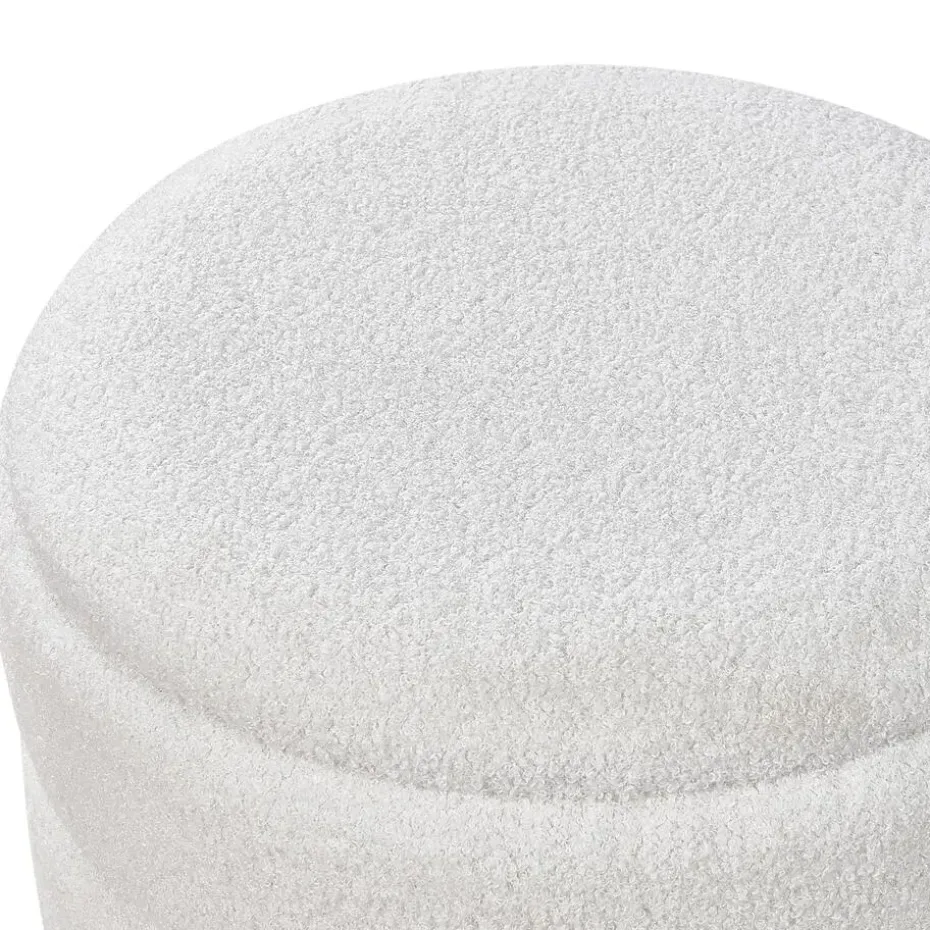 OKATON - Hocker met opbergruimte - Wit - Bouclé