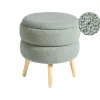 OKATON - Hocker met opbergruimte - Groen - Bouclé