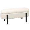 Opbergbank Stof Beige - Met Opbergruimte - 108x41x48cm - Vieve