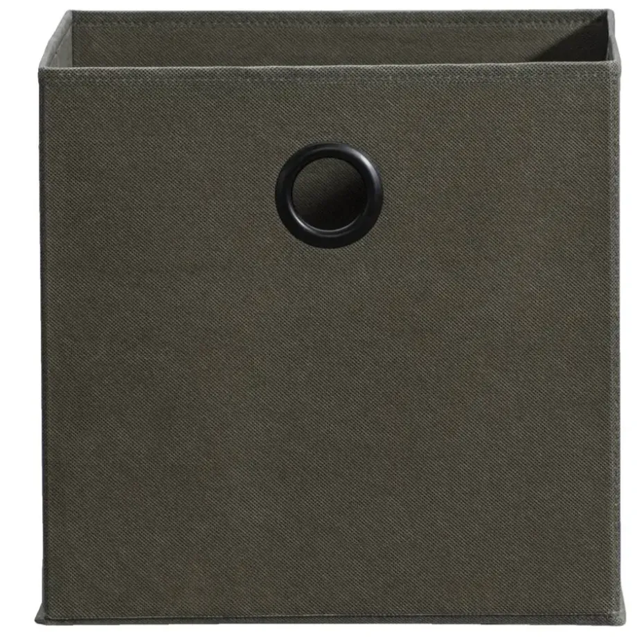 Opbergbox Kenzi stof - olijfgroen - 31x31x31 cm