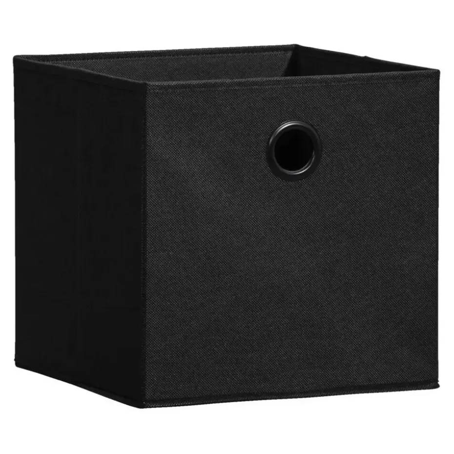 Opbergbox Kenzi stof - zwart - 31x31x31 cm