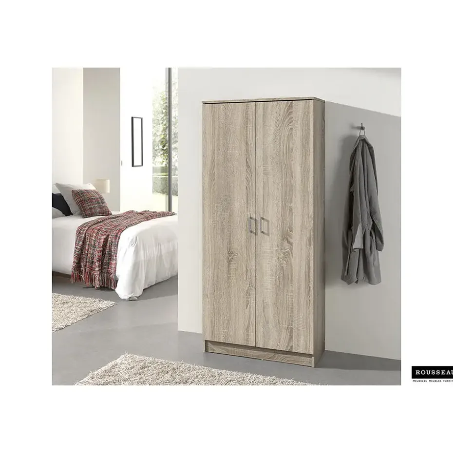 Opbergkast Ray 80cm met 2 deuren en 4 legplanken - sonoma eik