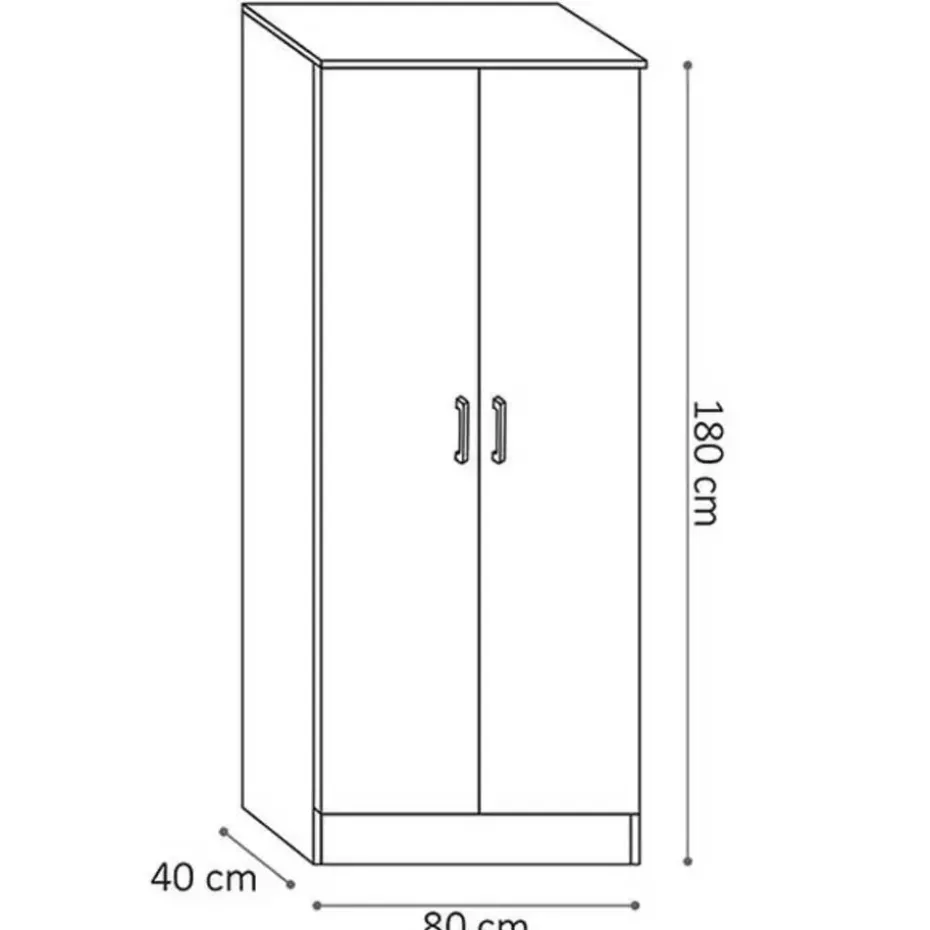 Opbergkast Ray 80cm met 2 deuren en 4 legplanken - sonoma eik