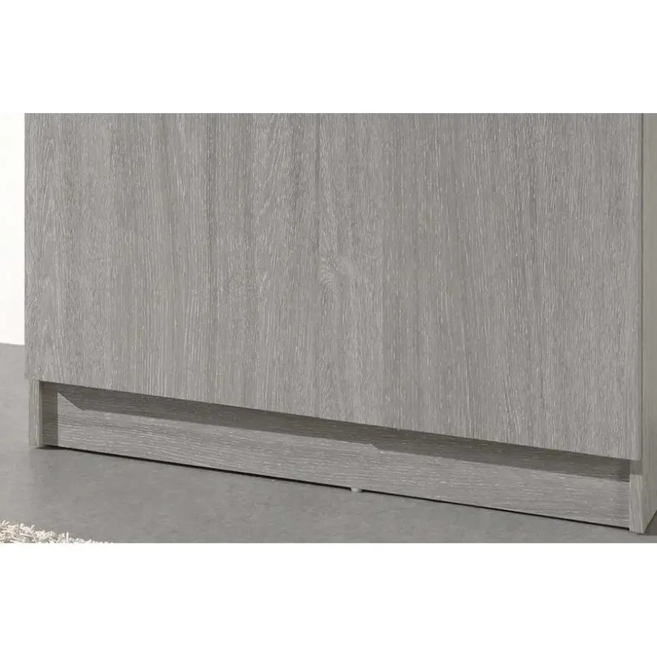 Opbergkast Ray 80cm met 2 deuren en 4 legplanken - grijze eik