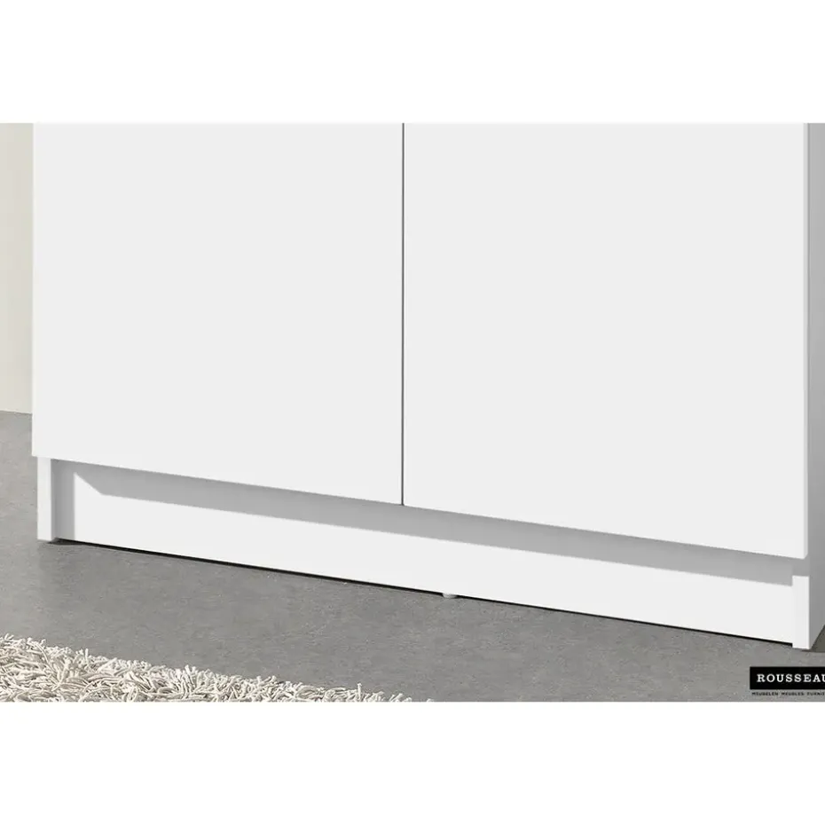 Opbergkast Ray 80cm met 2 deuren en 4 legplanken - wit