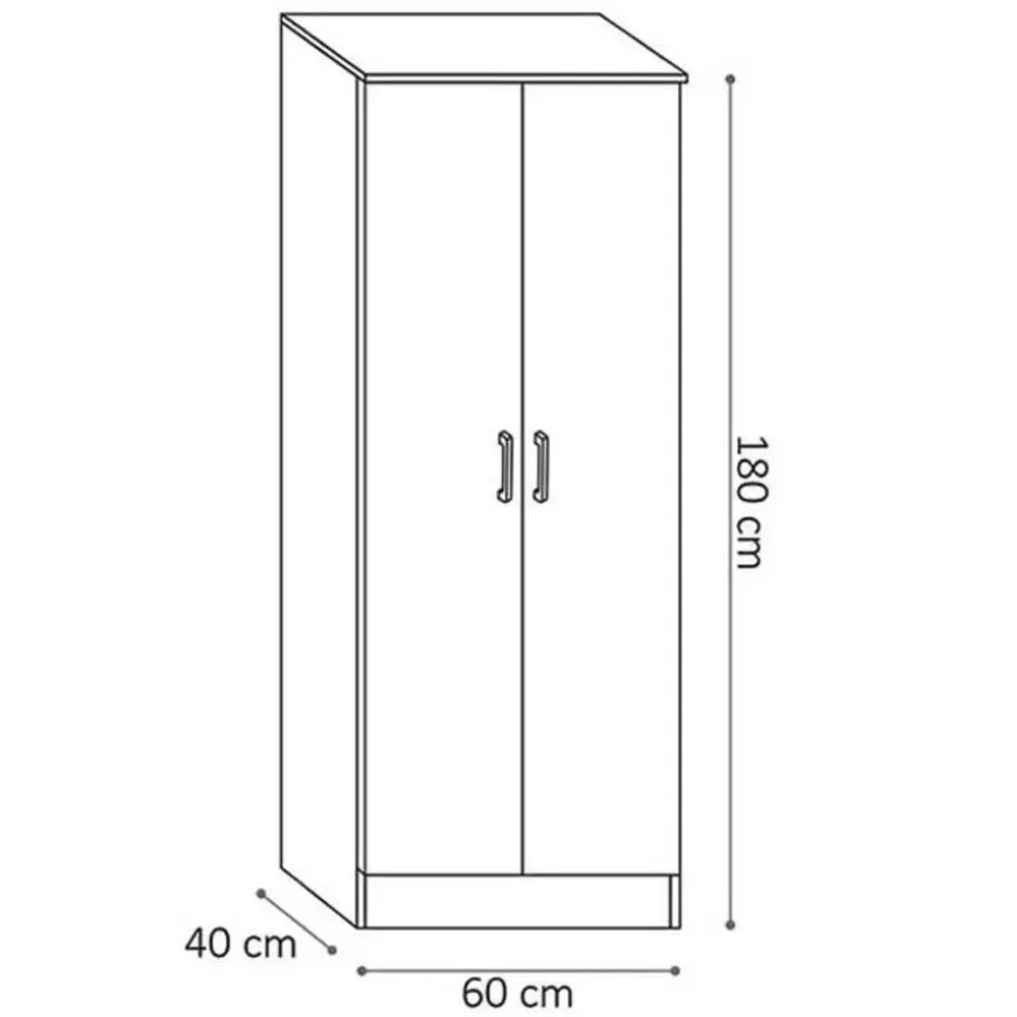 Opbergkast Ray 60cm met 2 deuren en 4 legplanken - sonoma eik