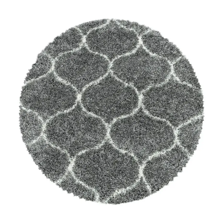 Opera Soft Shaggy Rond Hoogpolig Vloerkleed Grijs - 160 CM ROND