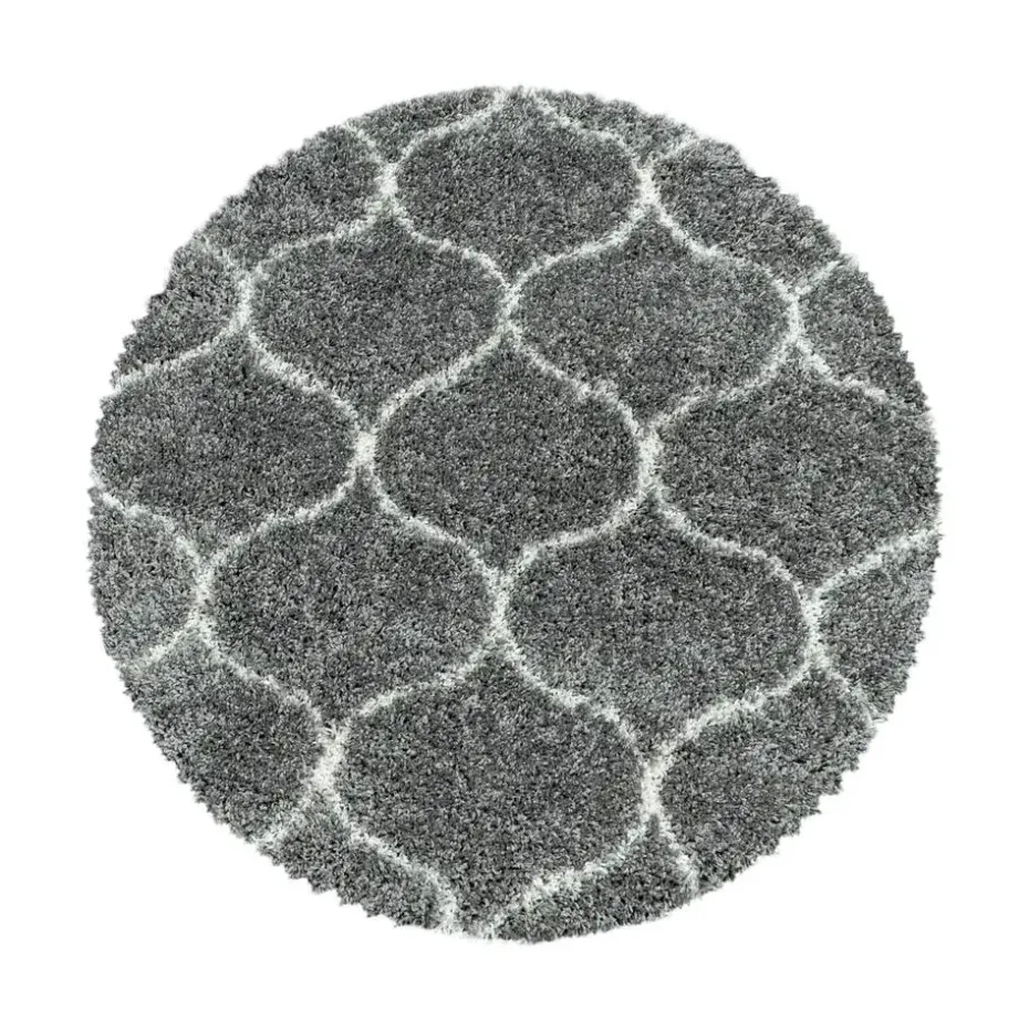 Opera Soft Shaggy Rond Hoogpolig Vloerkleed Grijs - 160 CM ROND