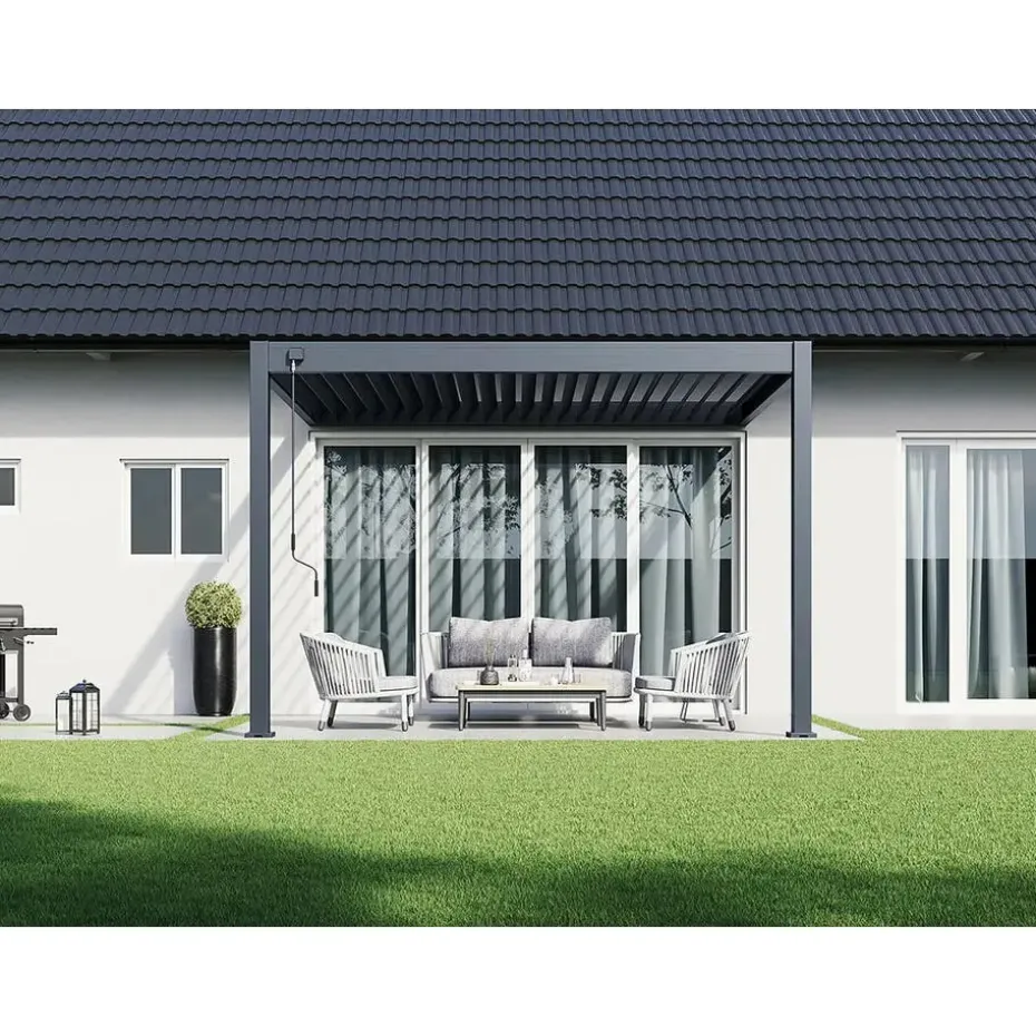 Orion Deluxe overkapping muur 300 x 360 cm antraciet