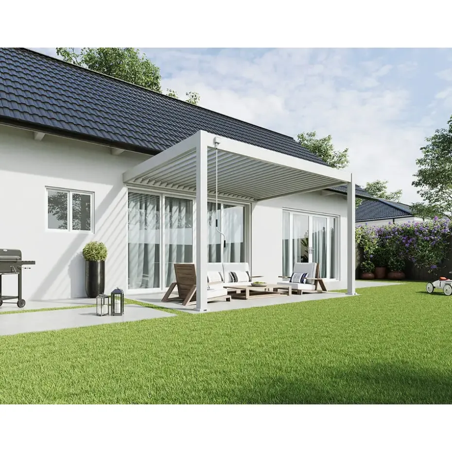Orion Deluxe overkapping muur 300 x 400 cm wit
