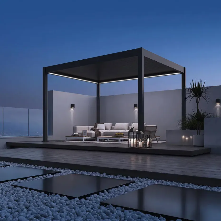 Orion Deluxe overkapping elektrisch met LED 360 x 400 antraciet