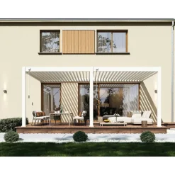 Orion Deluxe overkapping muur 360 x 530 cm wit