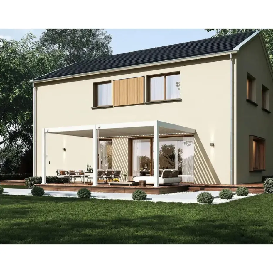 Orion Deluxe overkapping muur 360 x 530 cm wit