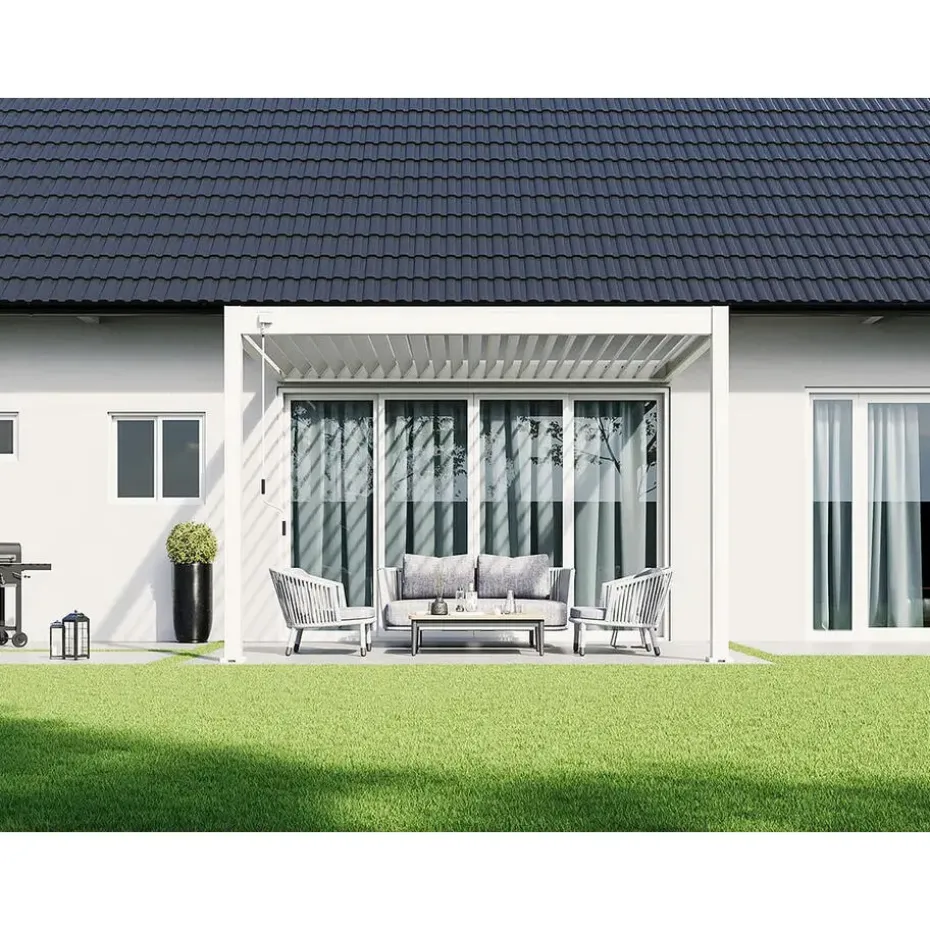 Orion Deluxe overkapping muur 300 x 360 cm wit