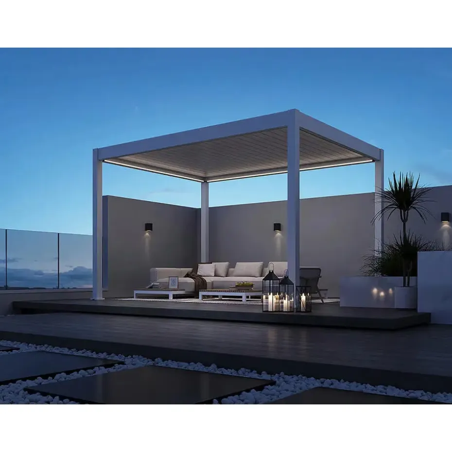Orion Deluxe overkapping elektrisch met LED 300 x 400 cm wit