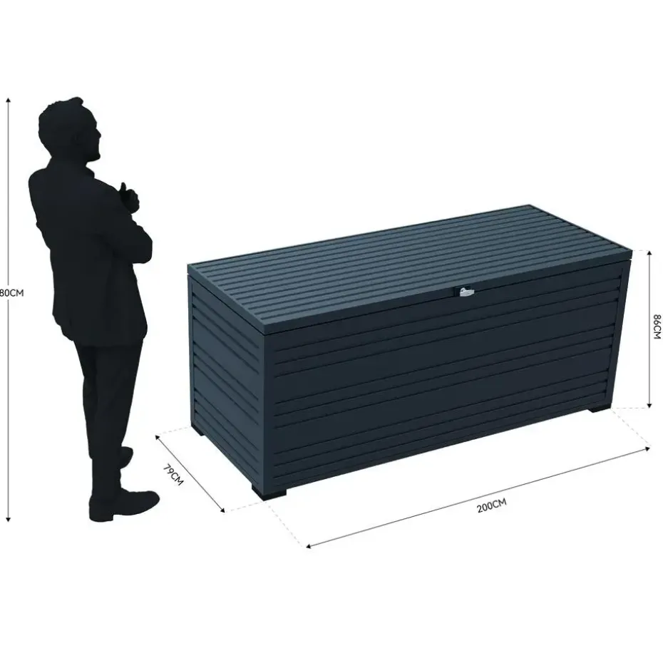 Orion Sit & Store aluminium opbergbox 1318L antraciet