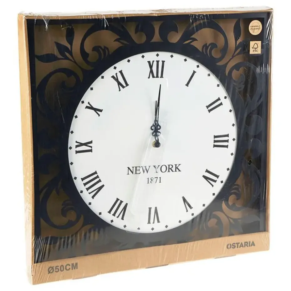Ostaria Wandklok/muur klok - New York 1871 - D50 cm - MDF/metaal