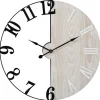 Ostaria Wandklok/muur klok - D50 cm - metaal/hout - naturel/zwart