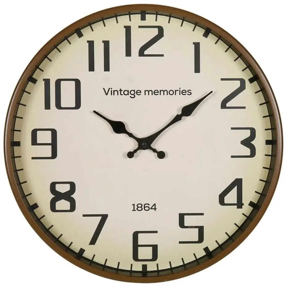 Ostaria Wandklok/muur klok - Vintage - Dia 30 cm - metaal - bruin