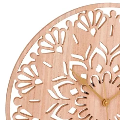 Ostaria Wandklok/muur klok Rosa - D50 cm - MDF - naturel - keuken