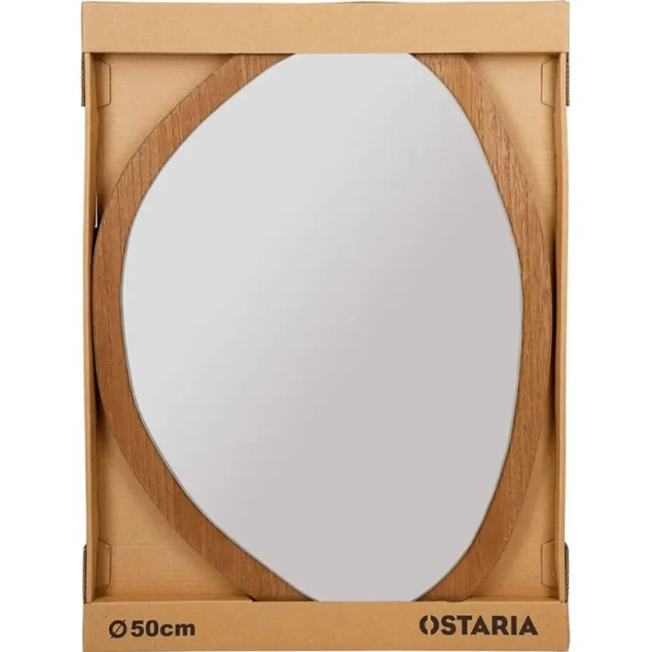 Ostaria Wandspiegel Flow - donker hout - organisch - 36 x 50 cm
