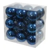 Othmar Decorations kerstballen - 18x stuks - 6 cm - blauw