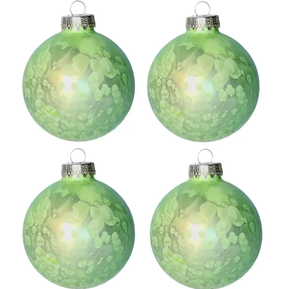 Othmar Decorations Luxe kerstballen - 4x -8 cm - groen -glas