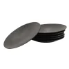 OTIX Dessert Ontbijt Bordenset 6 Persoons Zwart 21cm Keramiek POPPY