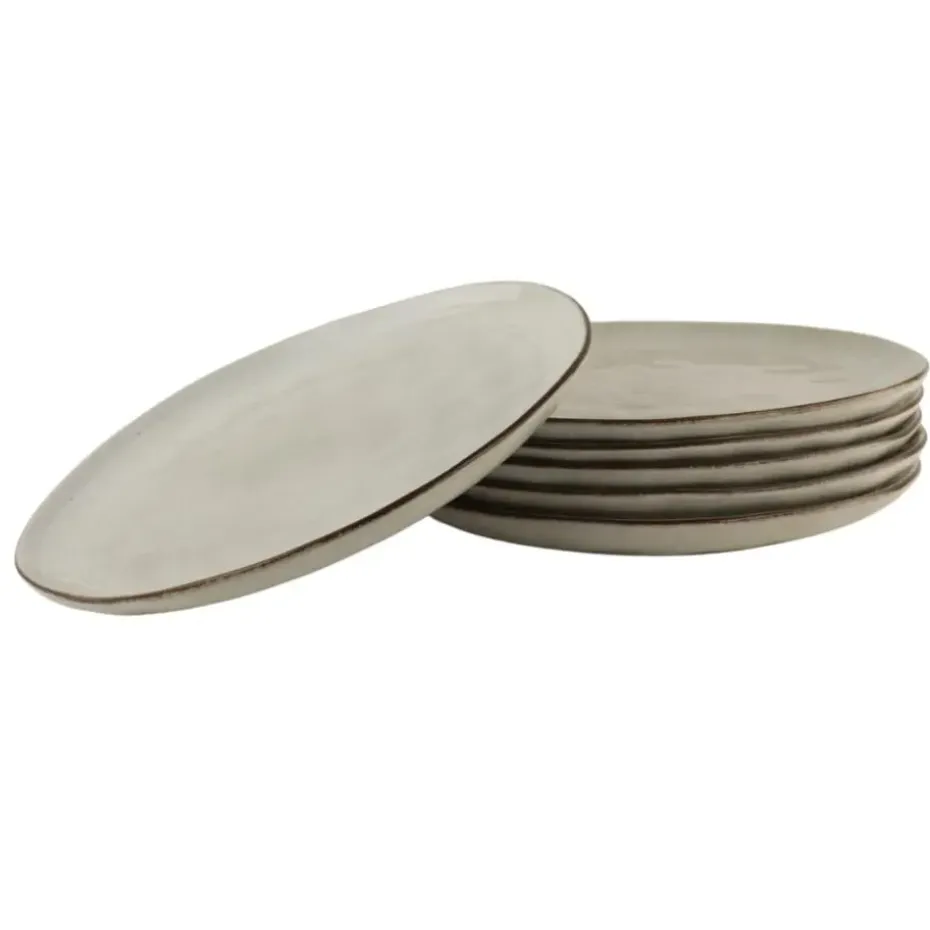 OTIX Diner Bordenset 6 Persoons Beige 26,5cm Keramiek LILY