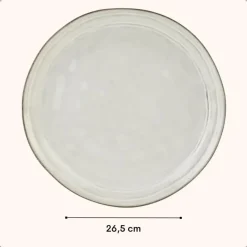 OTIX Diner Bordenset 6 Persoons Beige 26,5cm Keramiek LILY