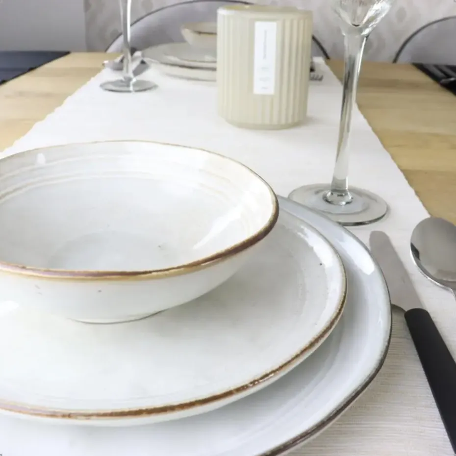 OTIX Diner Bordenset 6 Persoons Beige 26,5cm Keramiek LILY