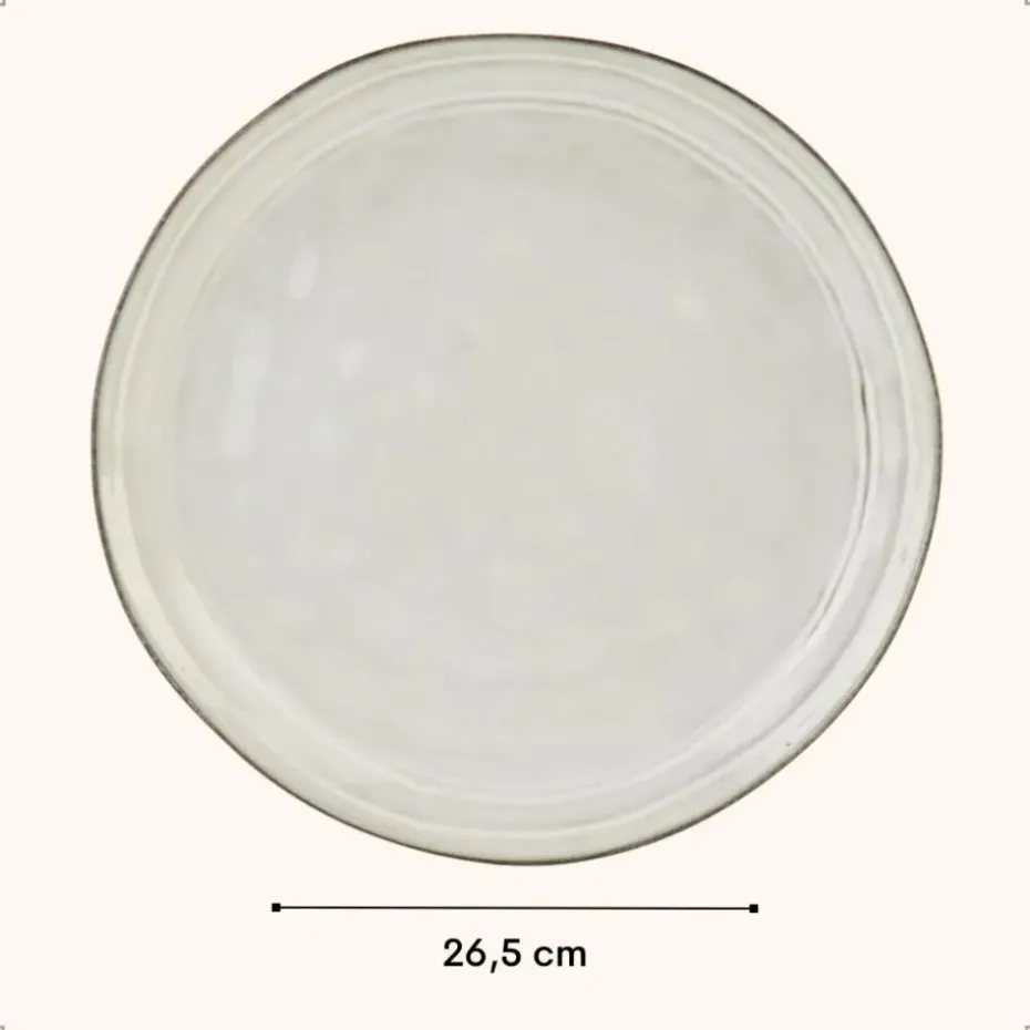 OTIX Diner Bordenset 6 Persoons Beige 26,5cm Keramiek LILY