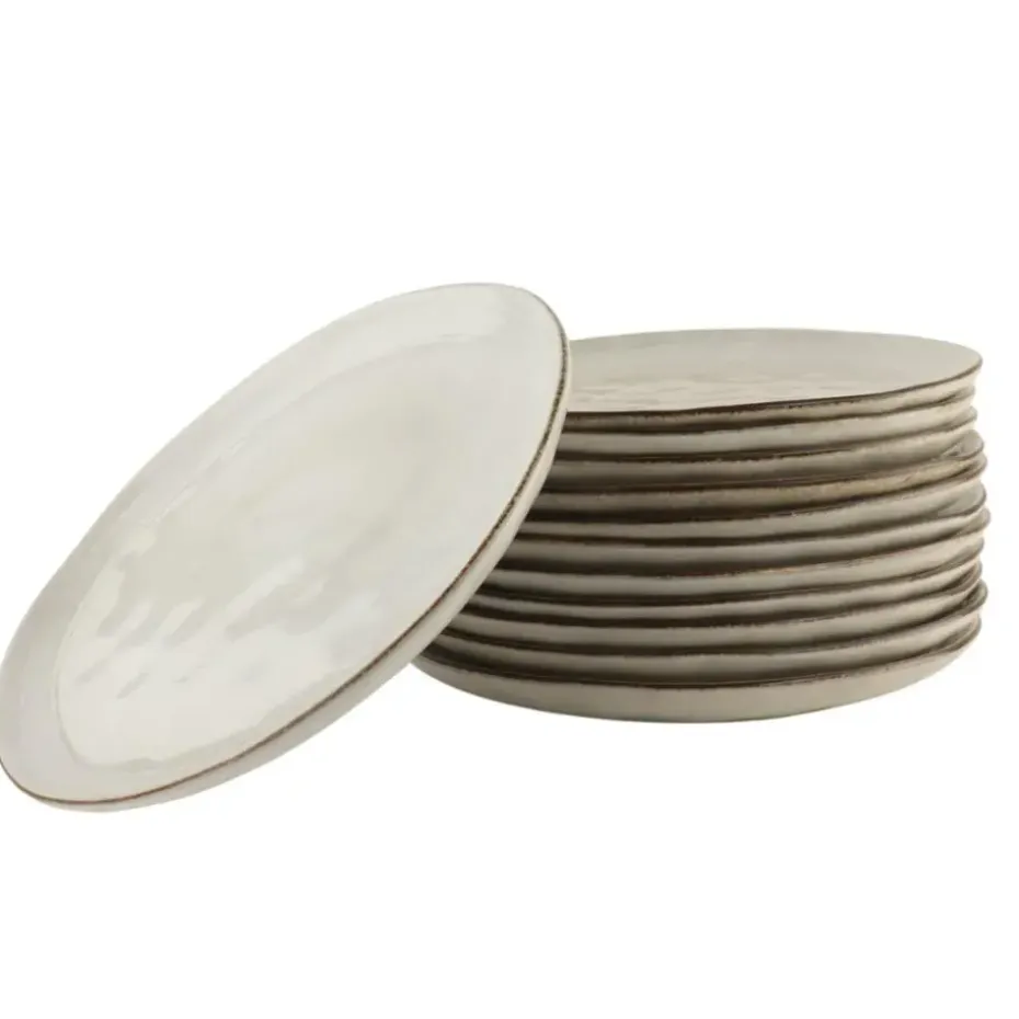 OTIX Diner Bordenset 12 Persoons Beige 26,5cm Keramiek LILY