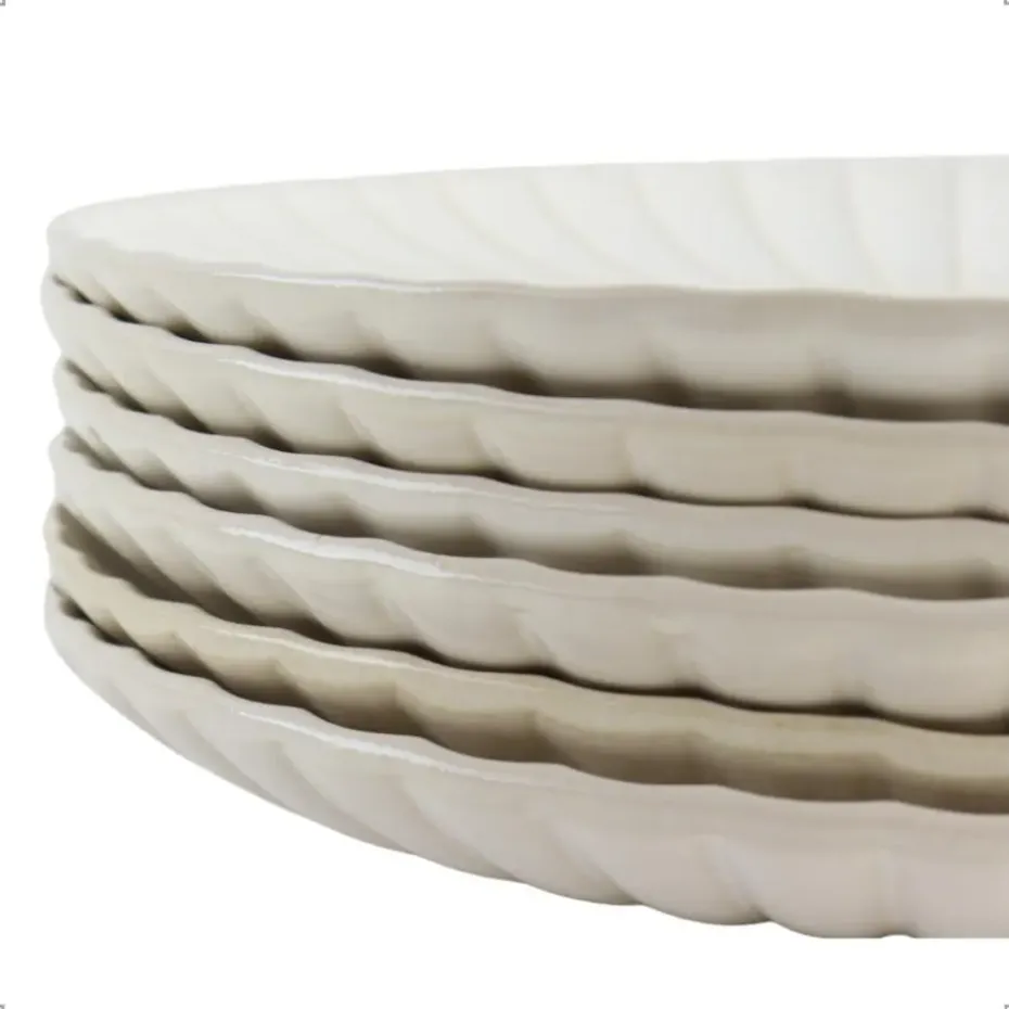 OTIX Diner Bordenset 6 Persoons Onderborden 32cm Wit Keramiek SOLIS
