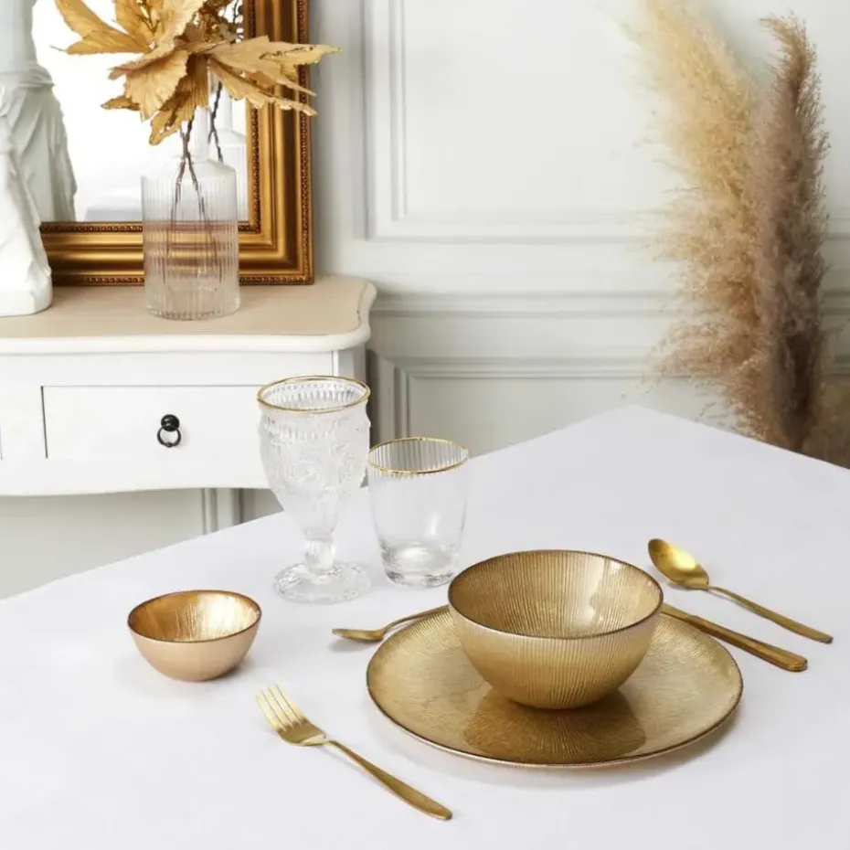 OTIX Dinerborden Bordenset 12 Persoons Goud Onderborden Kerst 27cm