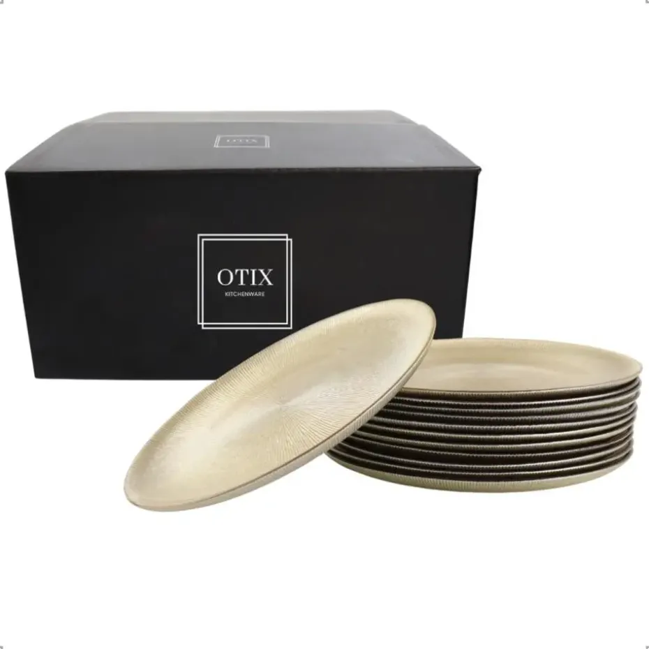 OTIX Dinerborden Bordenset 12 Persoons Goud Onderborden Kerst 27cm