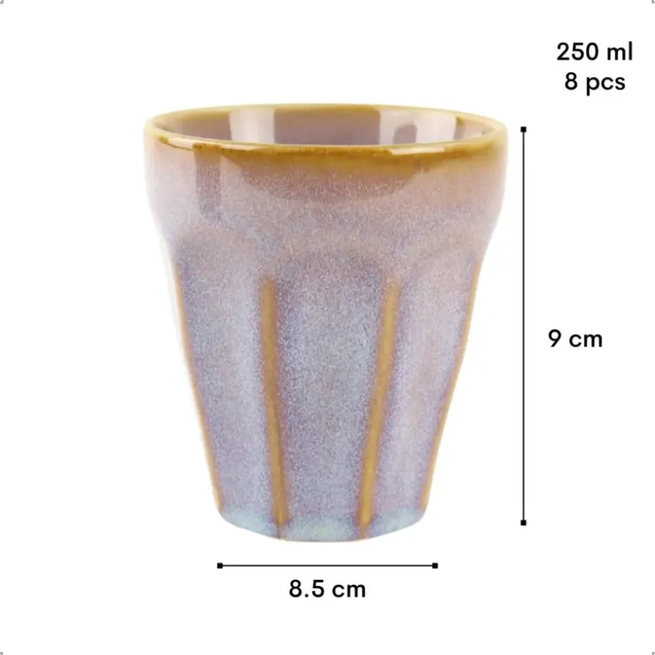 OTIX Koffie Kopjes 8 Stuks 250 ml Zonder Oor Koffietassen Porselein Hittebest...
