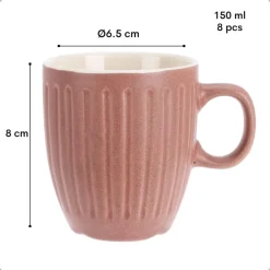 OTIX Koffiekopjes 8 Delig Moss - Multikleur