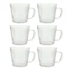 OTIX Koffiekopjes Glazen met Ribbel Reliëf Koffietassen Set van 6 150ml Glas