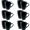 OTIX Koffiekopjes met Oor Koffietassen Set van 12 Mat Zwart 340ml