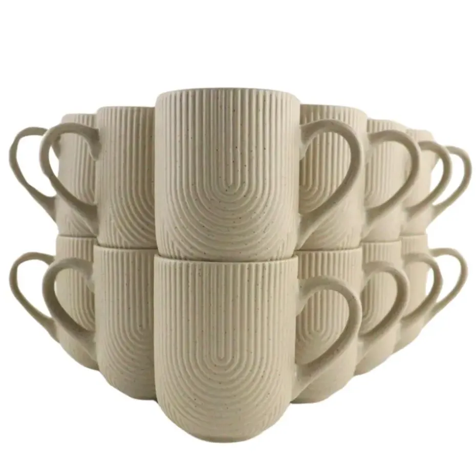 OTIX Koffiekopjes Met Oor Set van 12 Koffietassen Cappuccino Kop 300ML