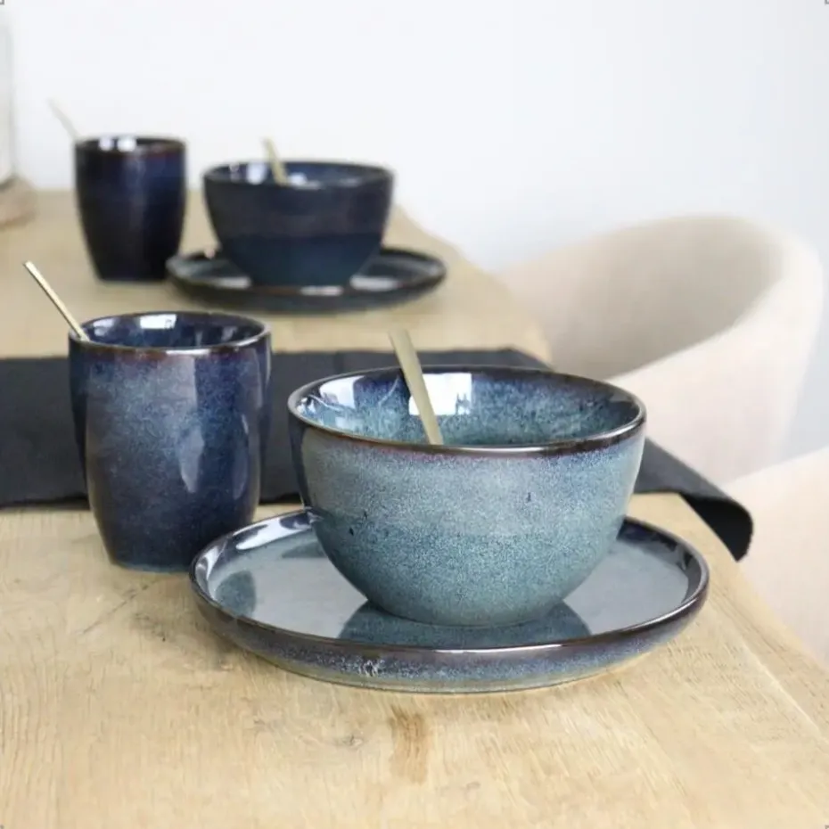 OTIX Koffiekopjes met Oor Set van 12 Koffietassen Theemok 350ml EBONY