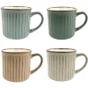 OTIX Koffiekopjes met Oor Koffietassen Set van 4 Aardewerk 250 ml MOSS