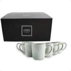 OTIX Koffiekopjes Set van 12 Espresso Kopjes 80ml 420ml Koffietassen