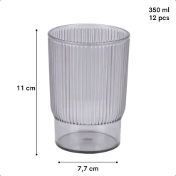 OTIX Kunststof Drinkglazen Herbruikbaar Set van 12 Waterglas Klein 350ml Tran...