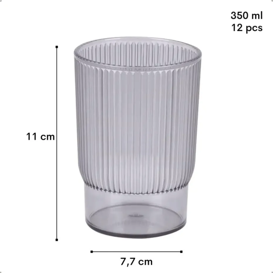OTIX Kunststof Drinkglazen Herbruikbaar Set van 12 Waterglas Klein 350ml Tran...