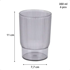 OTIX Kunststof Drinkglazen Herbruikbaar Set van 6 Waterglas Klein 350ml Trans...