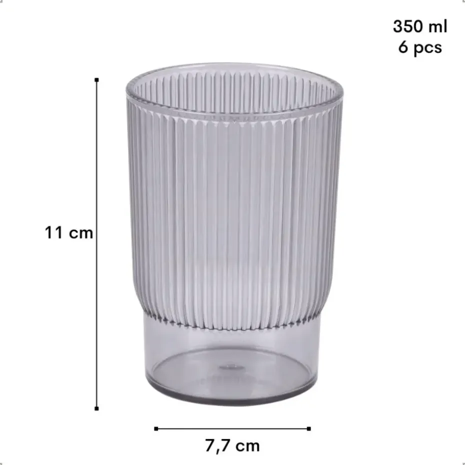 OTIX Kunststof Drinkglazen Herbruikbaar Set van 6 Waterglas Klein 350ml Trans...